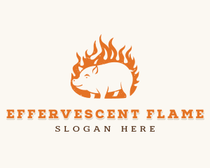 Pork Flame Grill  logo design