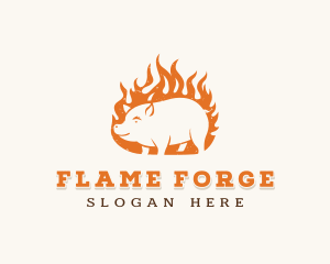 Pork Flame Grill  logo design