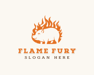 Pork Flame Grill  logo design