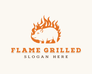 Pork Flame Grill  logo design