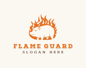 Pork Flame Grill  logo design