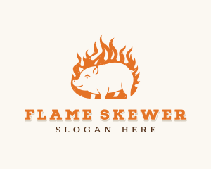 Pork Flame Grill  logo design