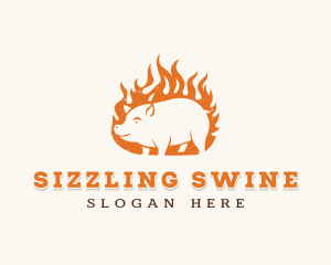 Pork Flame Grill  logo design