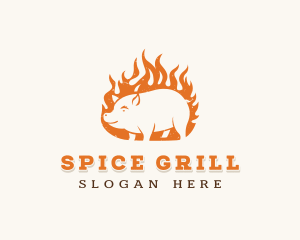 Pork Flame Grill  logo design