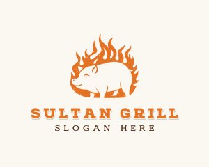 Pork Flame Grill  logo design