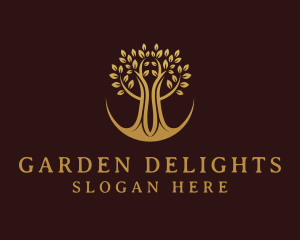 Luxury Gold Tree  logo design