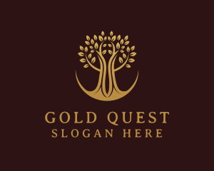 Luxury Gold Tree  logo design