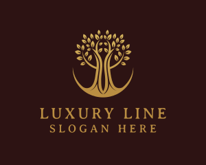 Luxury Gold Tree  logo design