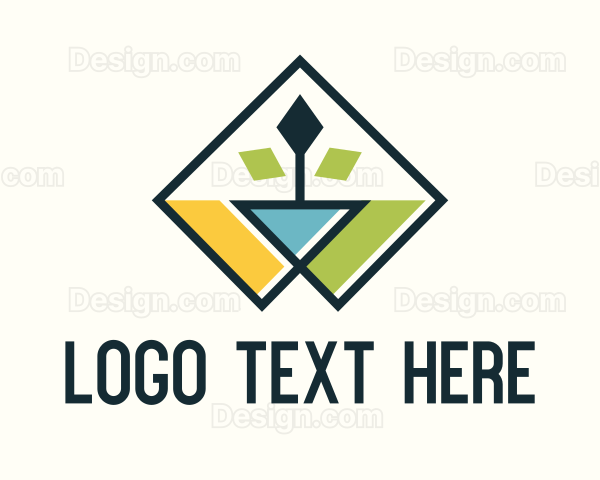 Geometric Sapling Reforestation Campaign Logo