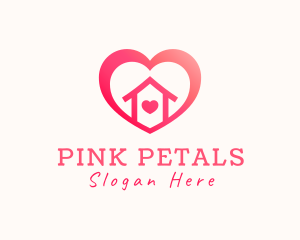 Love House Heart logo design