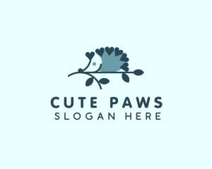 Cute Hedgehog Branch logo design