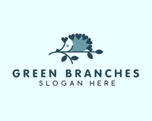 Cute Hedgehog Branch logo design