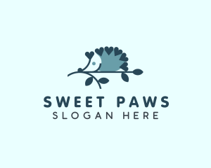 Cute Hedgehog Branch logo design