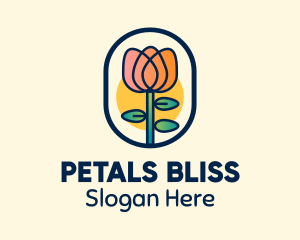 Tulip Flower Plant Badge logo