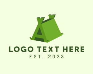 Green Tent Letter A logo
