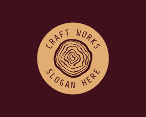 Woodwork Log Craft logo design