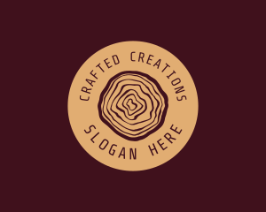 Woodwork Log Craft logo design