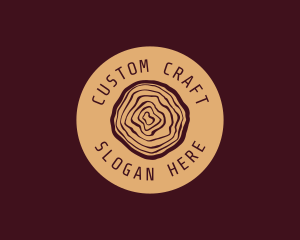 Woodwork Log Craft logo design