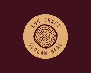 Woodwork Log Craft logo design