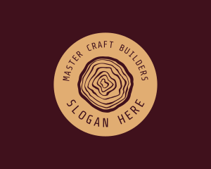 Woodwork Log Craft logo design