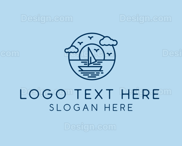 Sailing Ocean Boat Yacht Logo