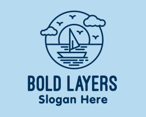 Sailing Ocean Boat Yacht logo design