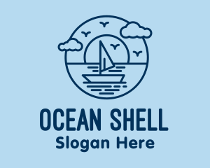 Sailing Ocean Boat Yacht logo design