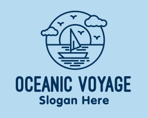 Sailing Ocean Boat Yacht logo design