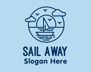 Sailing Ocean Boat Yacht logo design