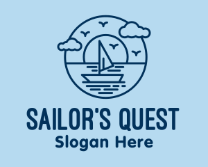 Sailing Ocean Boat Yacht logo design