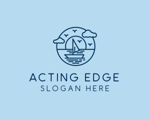 Sailing Ocean Boat Yacht logo design