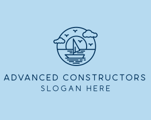 Sailing Ocean Boat Yacht logo design