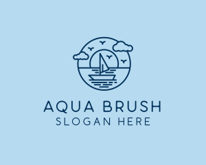 Sailing Ocean Boat Yacht logo design