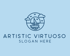 Sailing Ocean Boat Yacht logo design