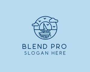 Sailing Ocean Boat Yacht logo design