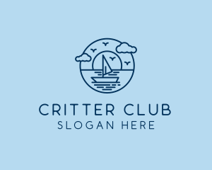 Sailing Ocean Boat Yacht logo design