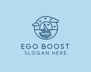 Sailing Ocean Boat Yacht logo design