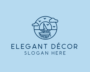 Sailing Ocean Boat Yacht logo design