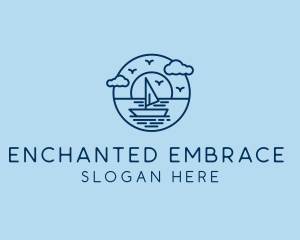 Sailing Ocean Boat Yacht logo design