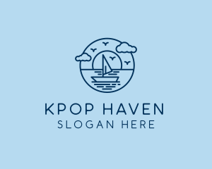 Sailing Ocean Boat Yacht logo design