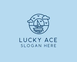 Sailing Ocean Boat Yacht logo design