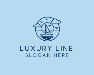 Sailing Ocean Boat Yacht logo design