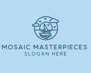 Sailing Ocean Boat Yacht logo design