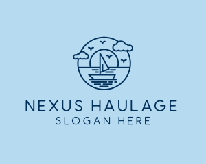 Sailing Ocean Boat Yacht logo design