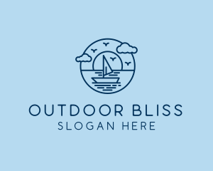 Sailing Ocean Boat Yacht logo design