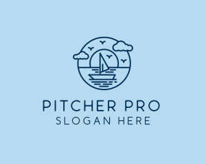 Sailing Ocean Boat Yacht logo design