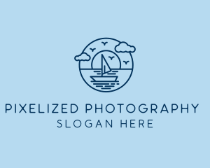 Sailing Ocean Boat Yacht logo design