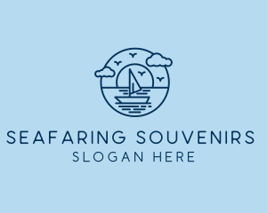 Sailing Ocean Boat Yacht logo design