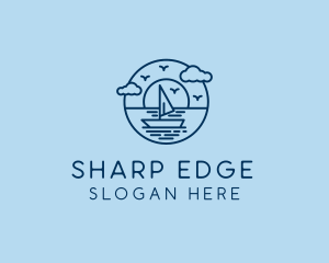 Sailing Ocean Boat Yacht logo design