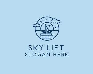 Sailing Ocean Boat Yacht logo design